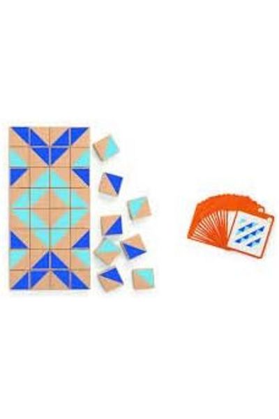 Viga Mosaic Wooden Visual Blocks Puzzle 40-Pieces Set