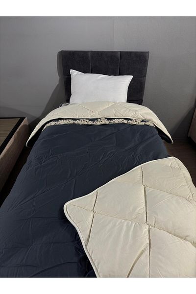 Clasy Satin 100% Cotton Satin Single Quilt Osela V4 Indigo Gray