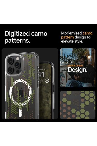 Spigen Ultra Hybrid MagFit for iPhone 16 Pro Max case [MagSafe compatible] - Digital Camo