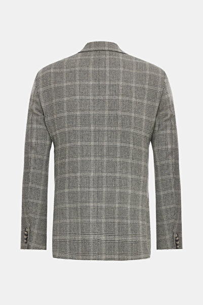 W Collection GRİ DÜĞMELİ YÜN CEKET