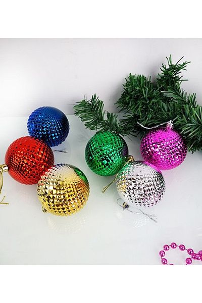 OKAVANGO 6 τεμάχια Cici Ball ΠΟΛΥΧΡΩΜΑ Χριστουγεννιάτικα Στολίδια Πεύκου Σετ Στολίδια 4 εκ.