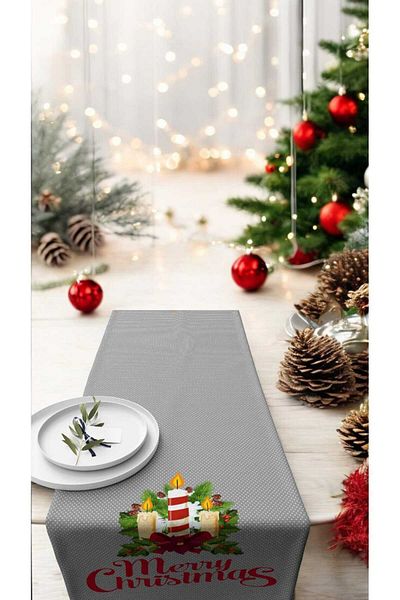 LUX VIE Premium Fabric Christmas Runner - 40*140 Cm, Designed Tablecloth