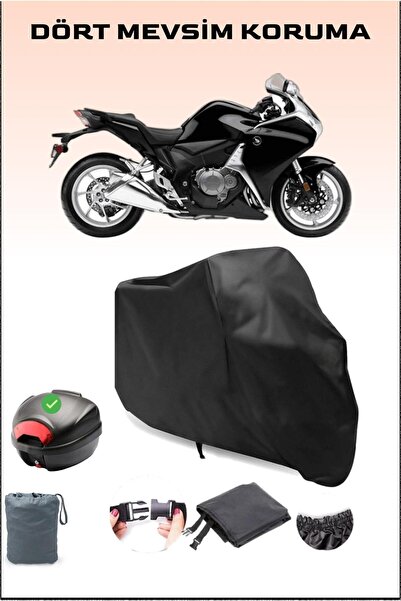 Breen Black Honda Vfr 1200 F Rear Bag Compatible Motorcycle Tarpaulin Waterpr...