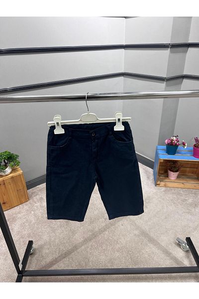 Cool Exclusive Pantaloni scurți clasici din Gabardină pentru băiat, 100% bumbac, cu buzunar dublu