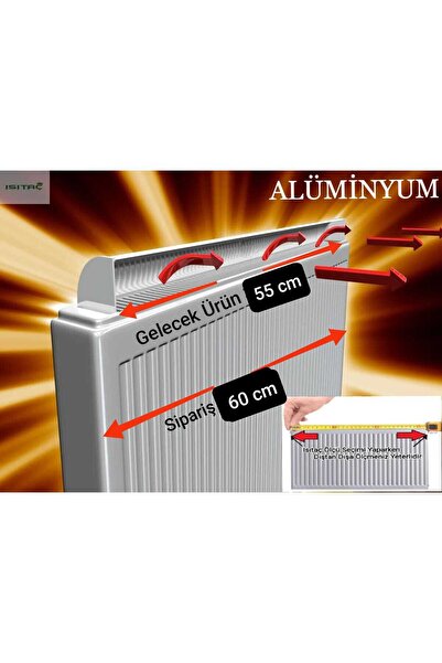 ISITAÇ 60 Cm Petek Üstü Için 55 Cm Alüminyum Isı Yönlendirici-radyatör Suluğu Hediyeli