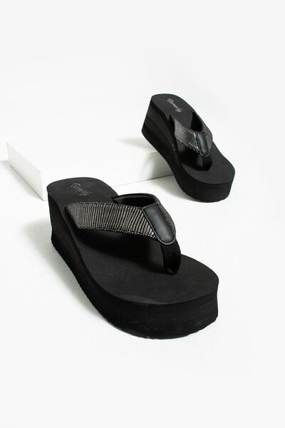 Bermody Robin Silver High Platform Women's Slippers - Flip Flops