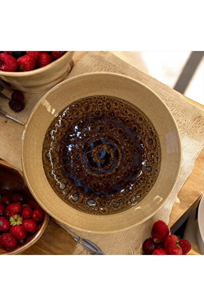 TEKTAVA Master Chef Handmade 6-Piece Porcelain 19 cm Pit Dinner Plate - Orange