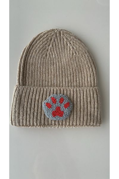 byebruketenci Luxury Beige Wool - Kids & Teen Beret with Punch Detail