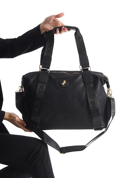 Solo Bag Geantă de umăr încrucișată din piele de căprioară Miami Polo pentru femei, cu curea lungă reglabilă