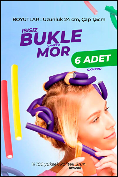 GXMPRO 6-Pack Fine Sausage - Curler Hair Sausage & Hair Curler (U24 Cm-K1,5Cm)