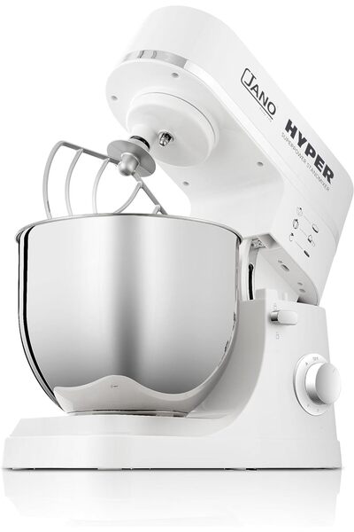 JANO 7L 1200W Electric Stand Mixer Hyper 6 Speeds Control with Pulse, S/S Bowl, White JN1209 2 Years