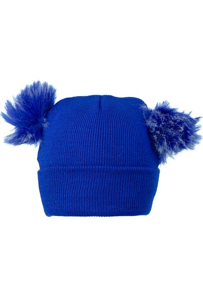 Oppland Girls - Stretchy and Comfortable Winter Beanie with Double Pompom Cotton Fold