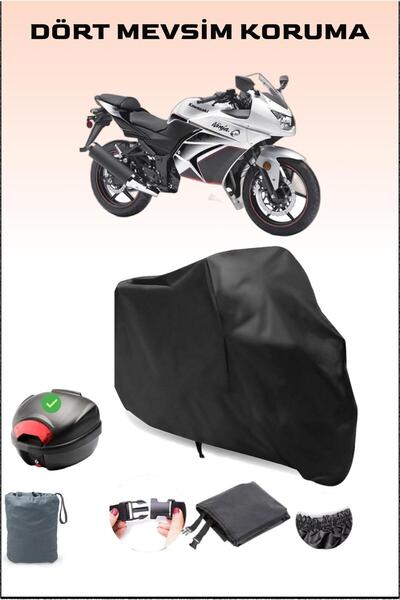 Breen أسود لـ Kawasaki Ninja 250r حقيبة خلفية متوافقة مع القماش المشمع للدراج...