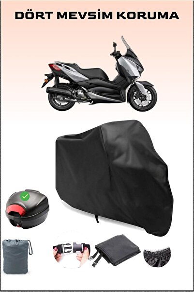 Breen Black Yamaha X-Max 125 Abs Rear Bag Compatible Motorcycle Tarpaulin Wat...