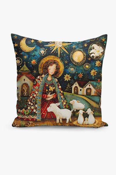 Filamente New Year Christmas Pattern Double Sided Digital Printed Throw Pillow Cover