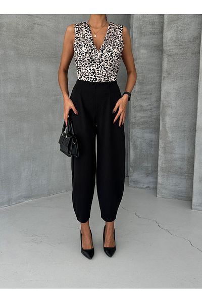 TunaBlogg Model Balloon Pants - Black Fabric Shalwar