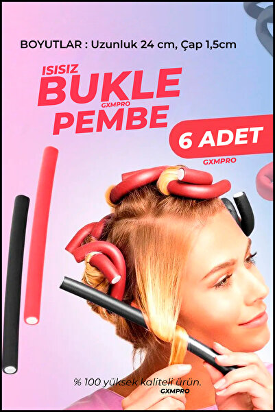 GXMPRO 6-Pack Fine Sausage - Curler Hair Sausage & Hair Curler (U24 Cm-K1,5Cm)