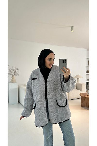 My Blog Gray Oakland Stripe Detailed Wrapped Jacket - 7397