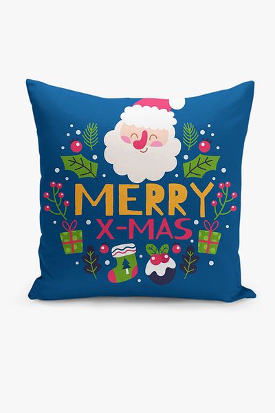 Filamente New Year Christmas Pattern Double Sided Digital Printed Throw Pillow Cover