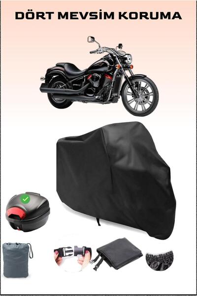 Breen أسود لـ Kawasaki Vn 900 حقيبة خلفية متوافقة مع القماش المشمع للدراجات ا...