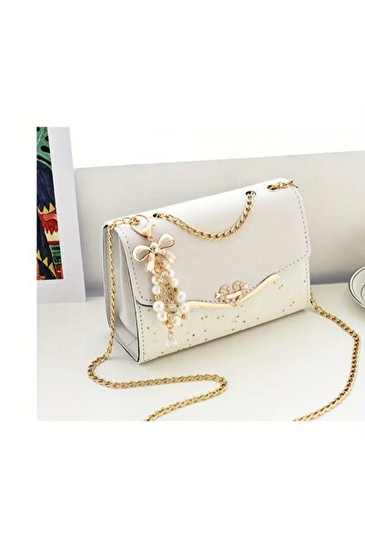 ÇANTA şık kore tarzı ayarlanabilir askılı manyetik kapatmalı kolyeli omuz çantası