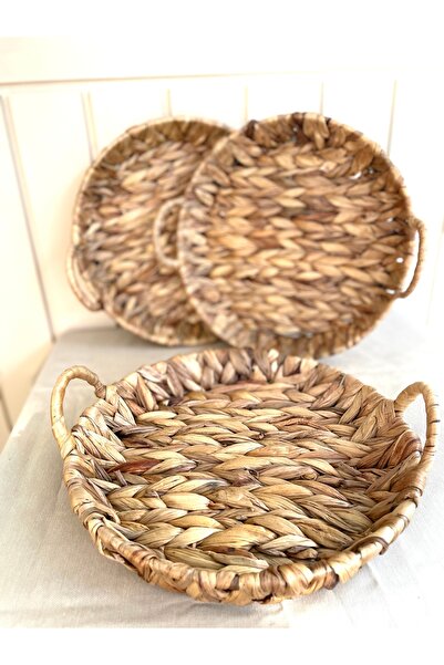 BOHEM Hasır Yuvarlak Düzenleyici Tepsi