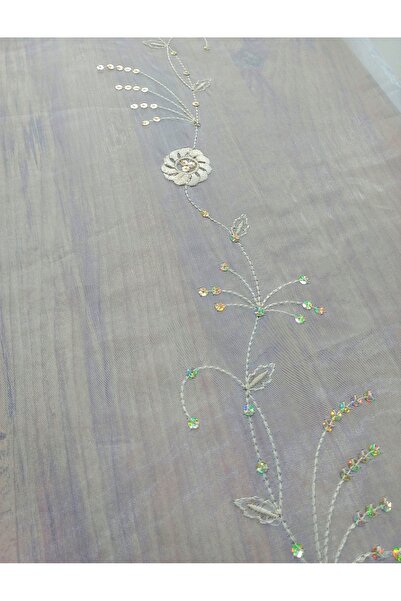 DÜZGÜN Tül perde hazır perde pilesiz nakışlı pullu ütü istemez