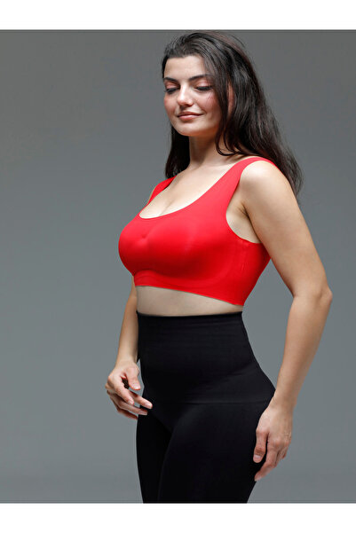 MİSTİRİK Parabita Model - Laser Cut Soft Red Bustier Dress