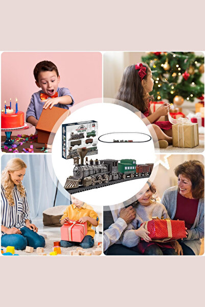 welcomein Oyuncak Sesli Işıklı Ve Buharlı Tren 15 Parça Oyun Buhar Atan Klasik Classic Sesli Tren 4 Vagonlu