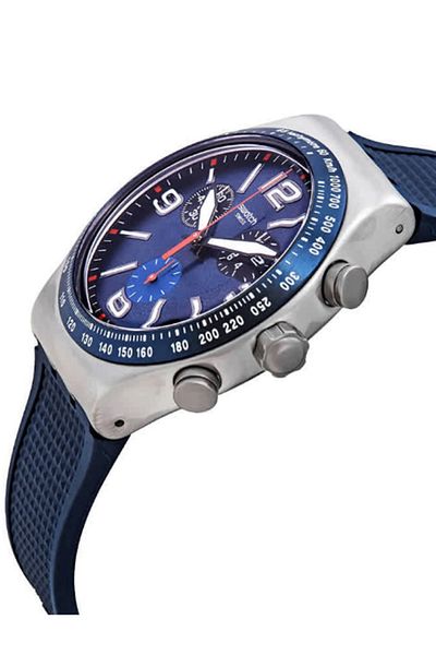 Swatch Blue Grid Men's Wristwatch Yvs454