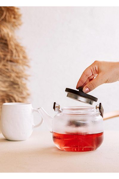 GUNES ZUCCACIYE Wooden Glass Teapot 650 Cc Sse0037