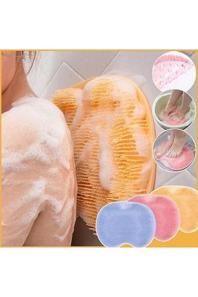 MAİN SHOP 1 Piece Orange Suction Cup Shower, Bathroom Foot Cleansing Pad, Promotes Circulation. M-328