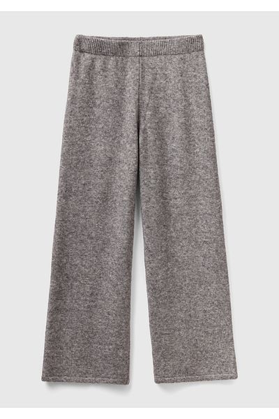 United Colors of Benetton Antracit Melange Wool - Pantaloni tricotați pentru femei Raster