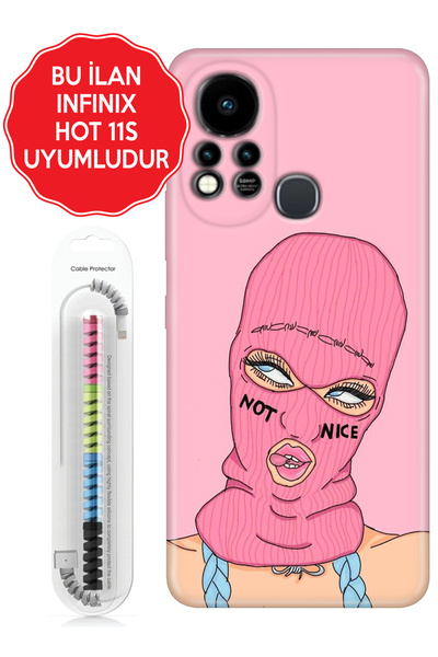 Cekuonline Infinix Hot 8 9 10 11S 12 20 30i 40 40i Pro Play Kılıf Baskılı Ren...