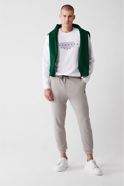 Avva Herren-Jogginghose mit Steingürtel und elastischem Bein und 3 Fäden E 003402