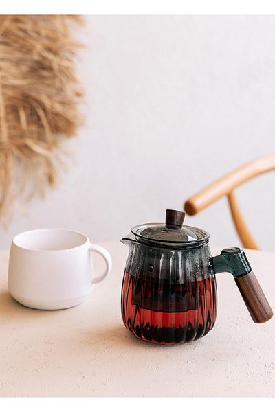 The Mia 450 Cc Wooden Glass Teapot - Sse0038