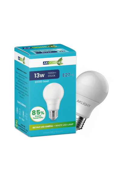 Aklight Led 13W/6500K 1300lm E27 Beyaz Işık Ampul 10 lu Paket