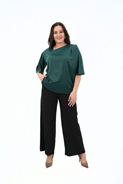 Koza Butik Women's Plus Size Metal Button Detail Blouse 1862-25