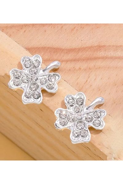 Beauty Box 2Pcs Glittering Adhesive Four Leaf Clover Chest Ornaments for Party