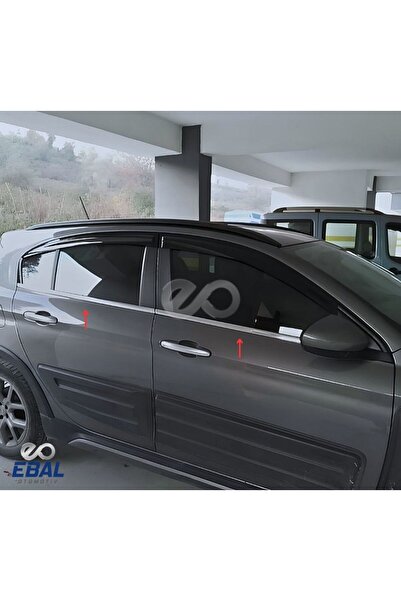 EBAL OTO AKSESUAR Fiat Egea Cross Krom Cam Çıtası 4 Parça 2020 Ve Üzeri P.çelik