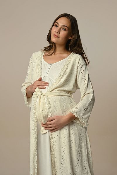 Marilyn Club Cotton Maternity-Maternity Nightgown with Dressing Gowns Set of 2
