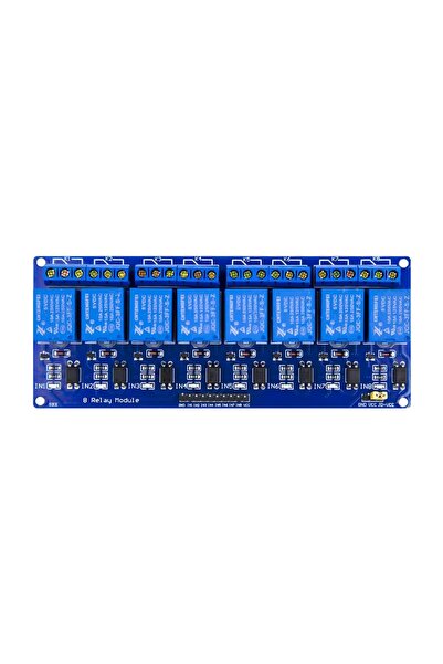 TLS Robotik 8 Kanal 5V DC Düşük Seviye Optokuplör Röle Modülü