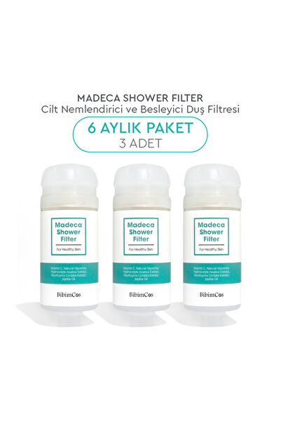 Bibimcos Madeca Shower Filter - Cilt Nemlendirici ve Besleyici Duş Filtresi 3'lü (6 Aylık Paket)