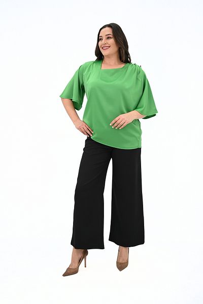 Koza Butik Women's Plus Size Metal Button Detail Blouse 1862-25