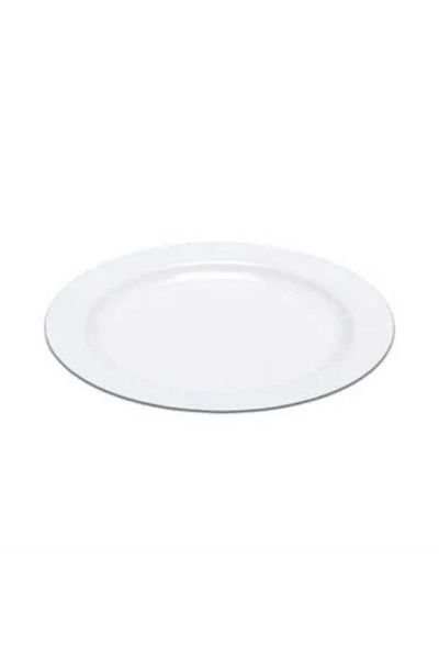Trade Bazaar Luxury Plastic Mica Round Plate 19 Cm-White