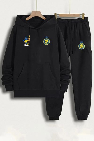 Pisa Art Al Nassr Fan Saudi Arabia Special Design Hooded Sweatshirt & Sweatpants 2-Piece Combination