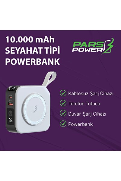 ParsPower Pars Power Tripmax PRS-M001B Gan Adaptörlü Power Bank (Beyaz)
