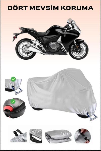 Breen Gray Motorcycle Tarpaulin for Honda Vfr 1200 F - Back Case and Lock Com...