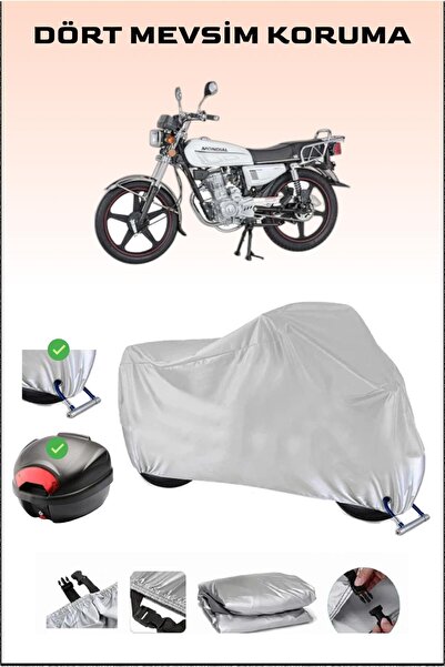 Breen Mondial 100 UAG - مشمع دراجة نارية رمادي، حقيبة خلفية وقفل متوافق، آمن