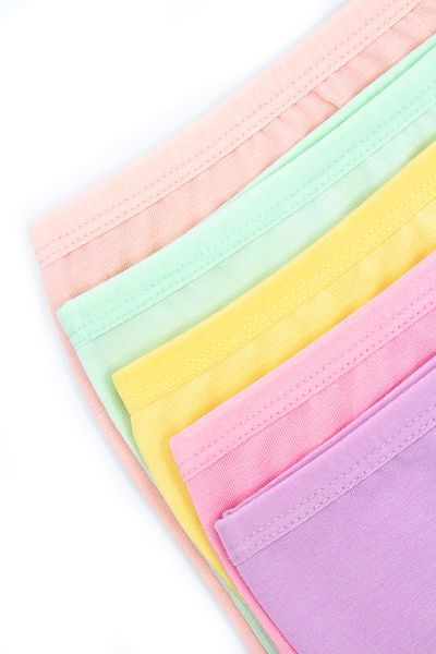 Öts Girl's 5-Piece Colorful Cotton Lycra Long Boxer Tights